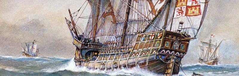 Парусники Колумба в открытом море