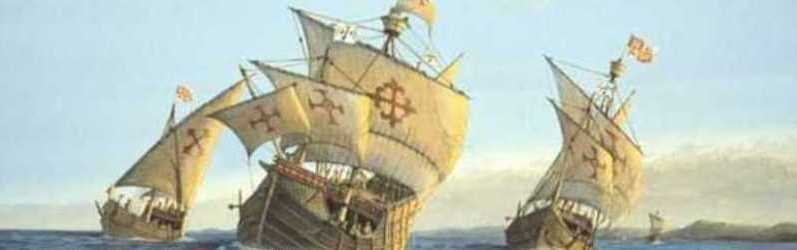 Каравеллы Колумба в океане