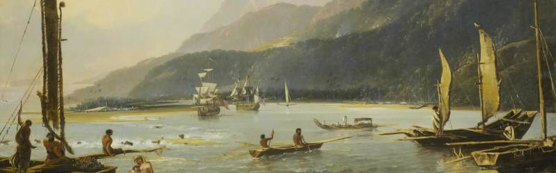 Корабли Кука "Резолюшн" и "Эдвэнчур" в заливе Матавэй на Таити